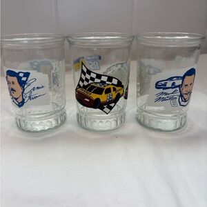 Vintage Bama Jelly Glass Jars “Bama Racing” Set of 3